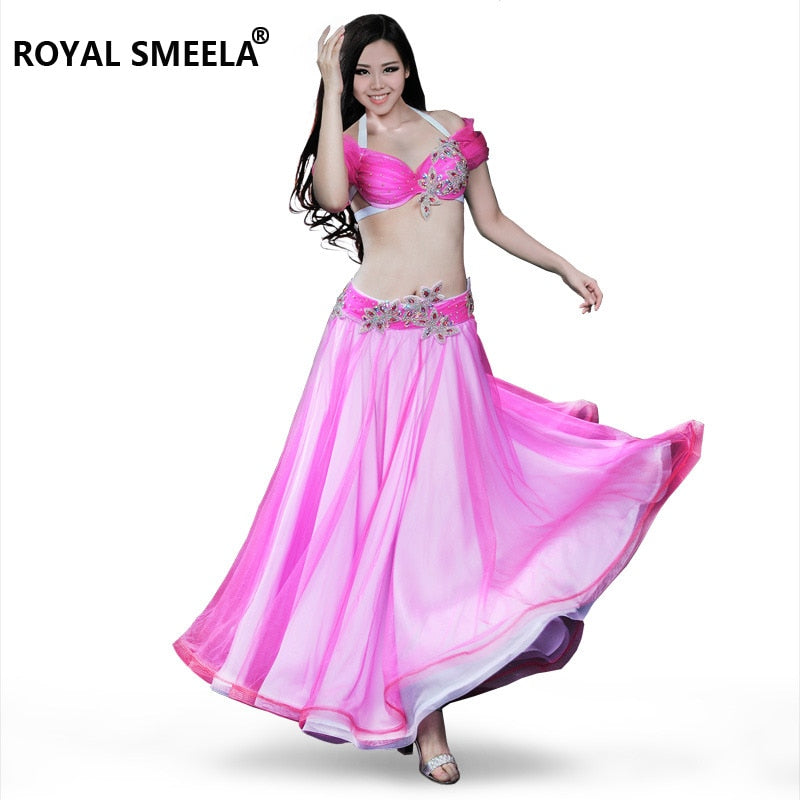ベリーダンス衣装 レイヤードスカートのオリエンタル衣装 / ピンク 